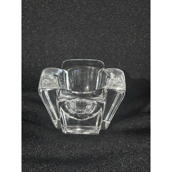 Art Deco Orrefors Crystal Tea Light Votive Candle Holder Sweden Signed & Sticker - Picture 8 of 9